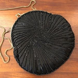 VINTAGE MAJID BLACK BEADED PURSE